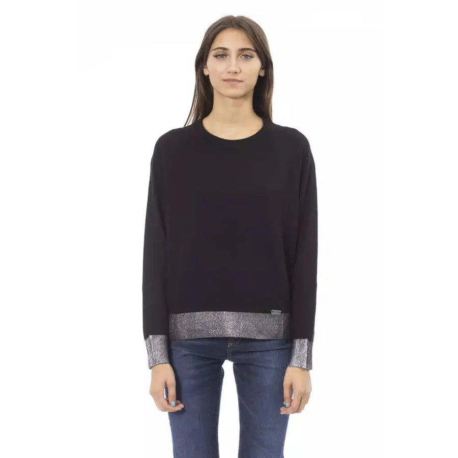 Baldinini Trend Chic Monogram Crew Neck Cashmere-Blend Sweater