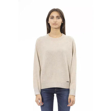 Baldinini Trend Elegant Beige Crew Neck Sweater for Women