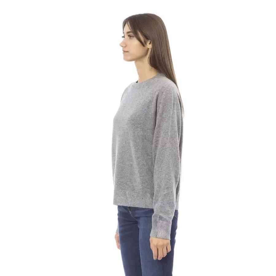 Baldinini Trend Elegant Crew Neck Cashmere Blend Sweater