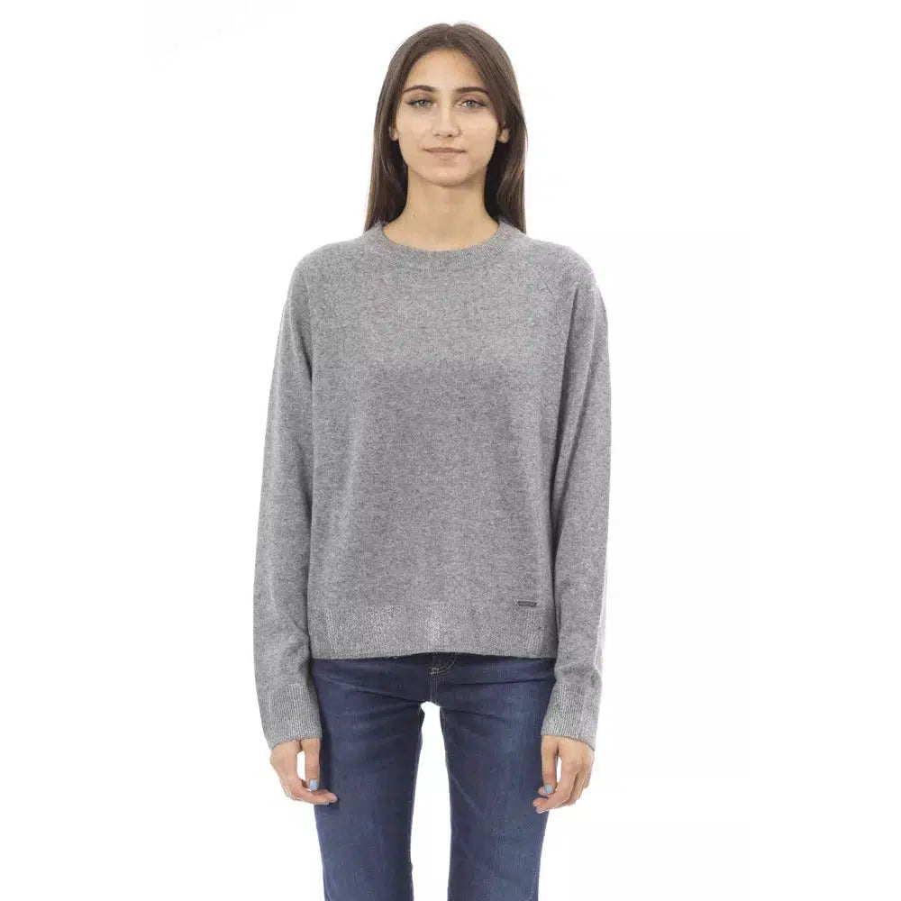 Baldinini Trend Elegant Crew Neck Cashmere Blend Sweater