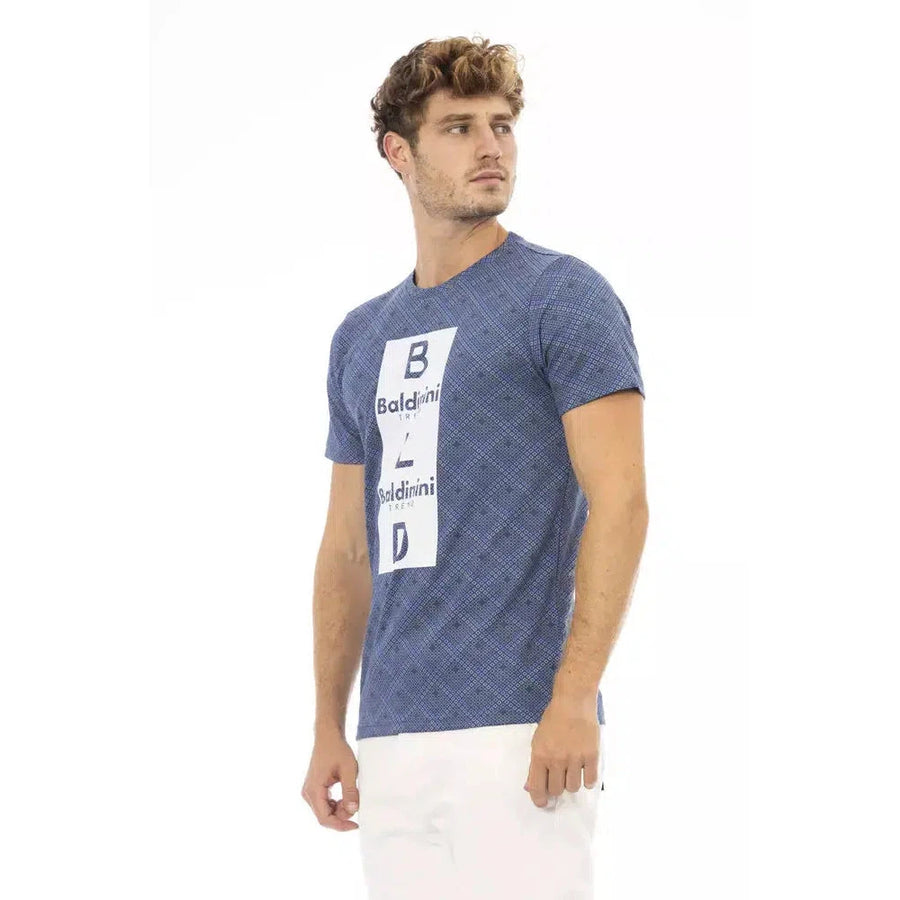 Baldinini Trend Elevated Blue Cotton Tee with Front Print