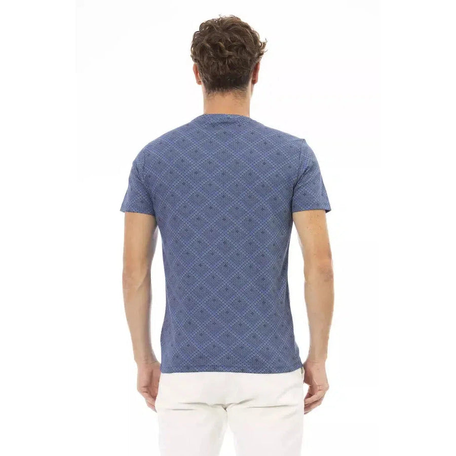 Baldinini Trend Elevated Blue Cotton Tee with Front Print