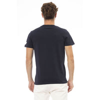 Baldinini Trend Sleek Blue Cotton Crew Neck Tee