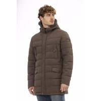 Baldinini Trend Elegant Brown Hooded Monogram Jacket