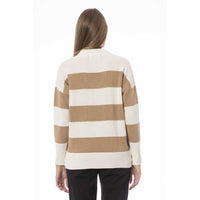 Baldinini Trend Elegant Beige V-Neck Sweater