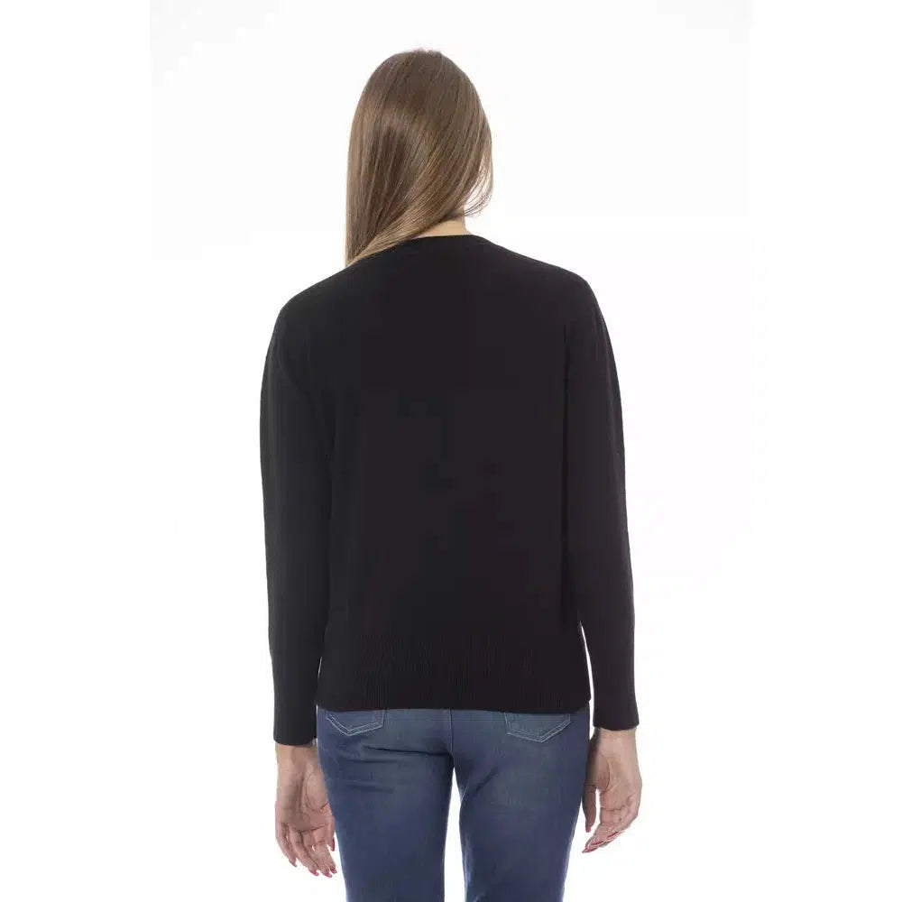 Baldinini Trend Elegant Crew Neck Wool-Cashmere Sweater