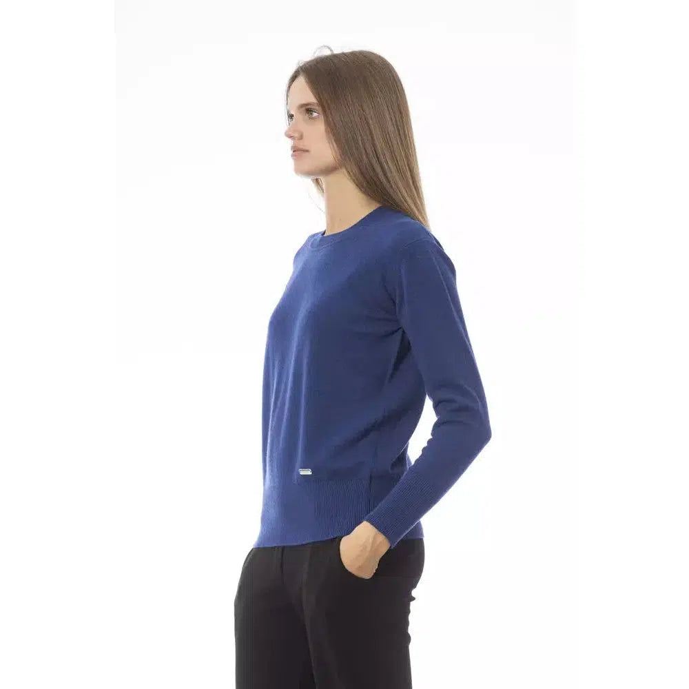 Baldinini Trend Elegant Crew Neck Sweater in Luxe Wool-Cashmere Blend