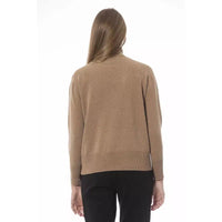 Baldinini Trend Chic Beige Wool-Cashmere Turtleneck Sweater