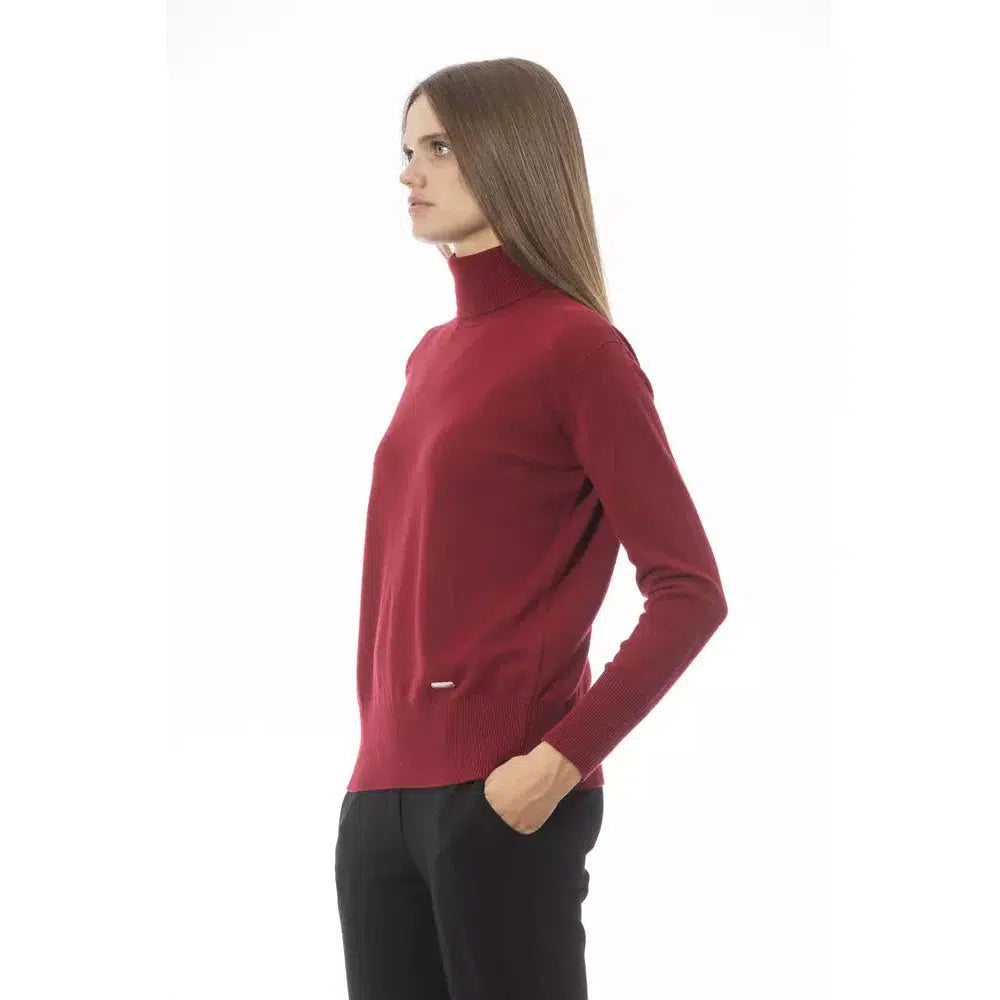 Baldinini Trend Scarlet Luxe Wool-Cashmere Blend Turtleneck Sweater