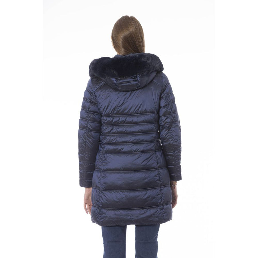 Baldinini Trend Elegant Light Blue Long Down Jacket