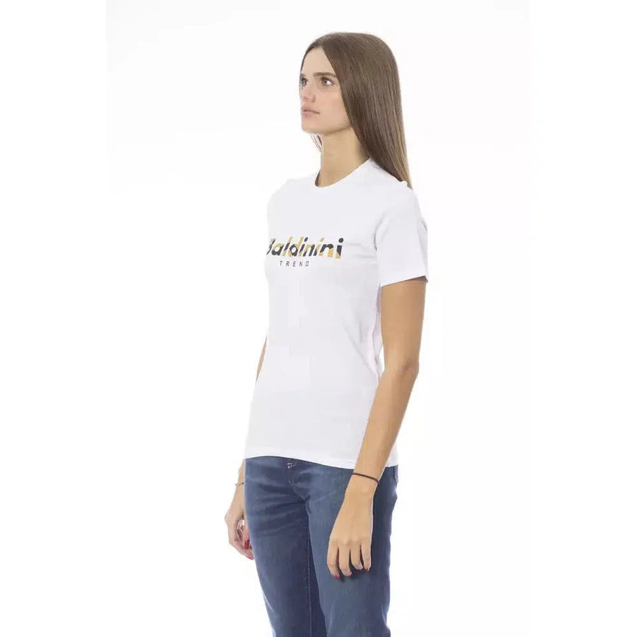 Baldinini Trend Crisp White Cotton Crew Neck Tee