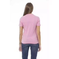 Baldinini Trend Chic Pink Cotton Crew Neck Tee