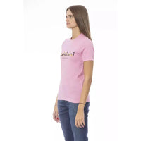 Baldinini Trend Chic Pink Cotton Crew Neck Tee