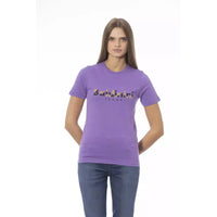 Baldinini Trend Chic Purple Crew Neck Cotton Tee