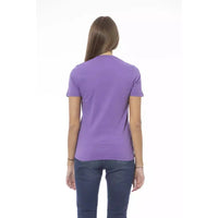 Baldinini Trend Chic Purple Crew Neck Cotton Tee