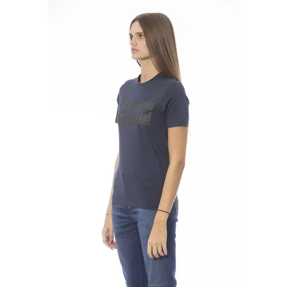 Baldinini Trend Chic Blue Short Sleeve Crew Neck Tee