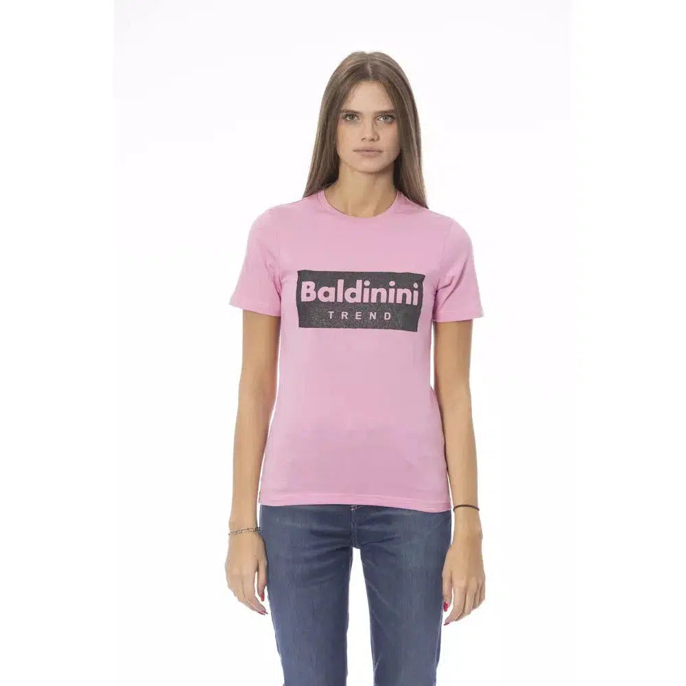 Baldinini Trend Chic Crew Neck Tee with Signature Print