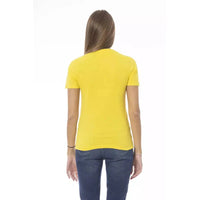 Baldinini Trend Sunshine Yellow Crew Neck Tee with Designer Print