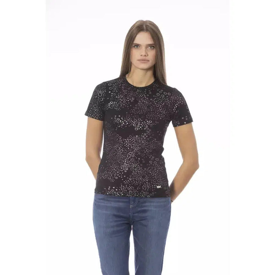 Baldinini Trend Elegant Monogram Patterned Crew Neck Tee