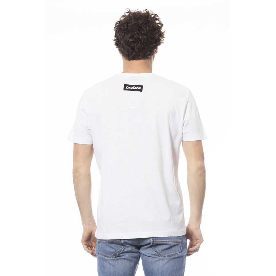 Invicta Elegant White Cotton Crew Neck Tee