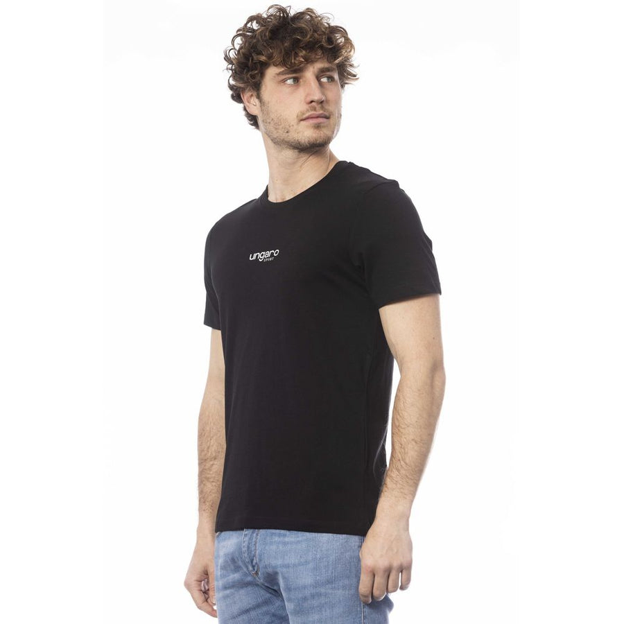 Ungaro Sport Sleek Black Cotton Crew Neck T-Shirt