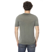 Distretto12 Army Green Crew Neck Cotton Tee