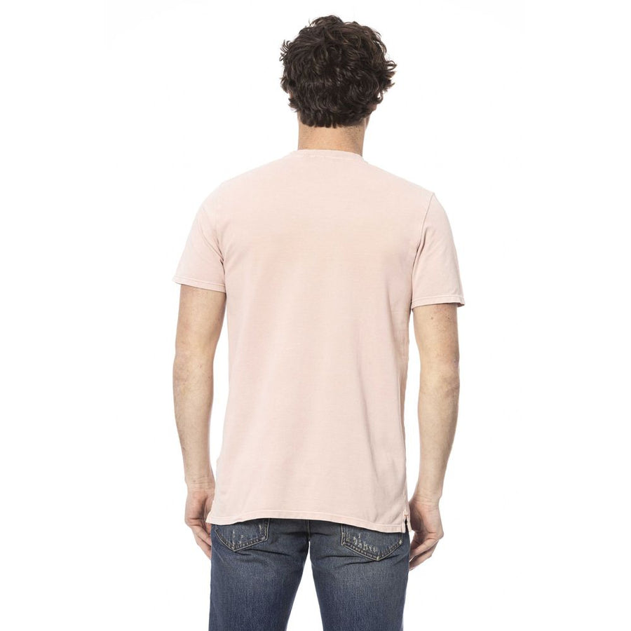 Distretto12 Chic Pink Crew Neck Cotton Tee