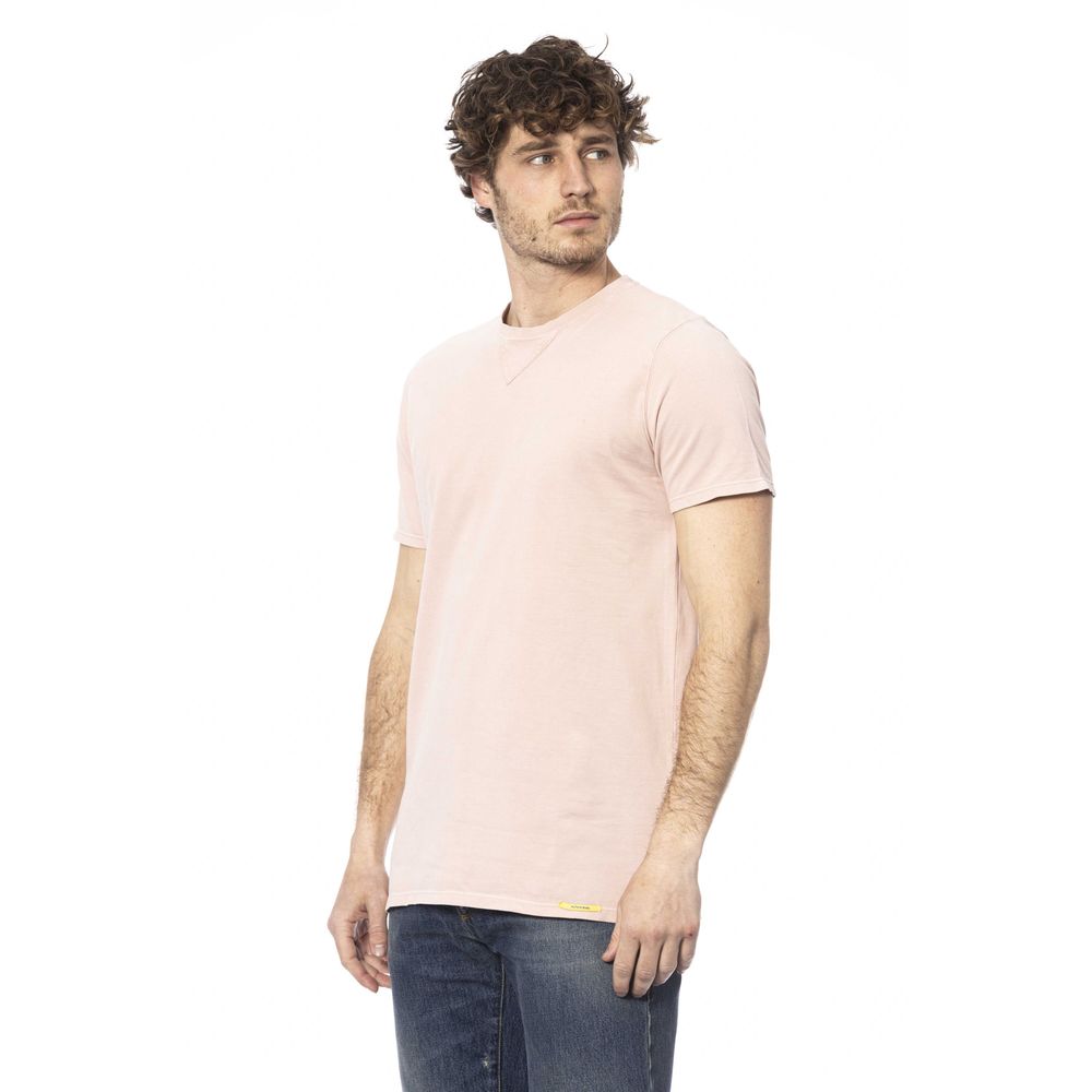 Distretto12 Chic Pink Crew Neck Cotton Tee