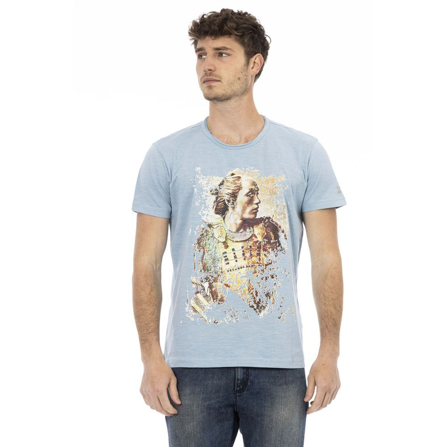 Trussardi Action Elegant Light Blue Cotton Tee for Men