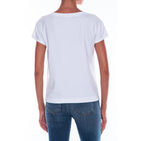 Love Moschino Chic Graphic Cotton Tee with Embossed Detail