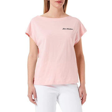 Love Moschino Chic Pink Logo Tee with Back Heart Details