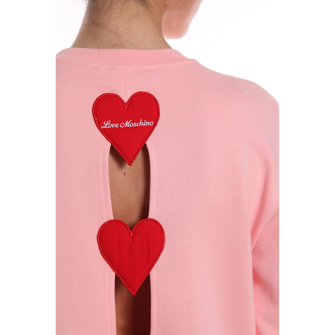 Love Moschino Chic Hearts Back Slit Crewneck Sweatshirt