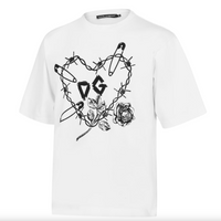 Dolce & Gabbana Elegant Velvet Detailed Cotton T-Shirt