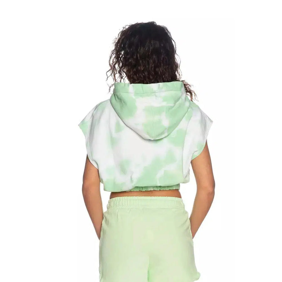 Hinnominate Apple Green Brushed Tie-Dye Sleeveless Hoodie