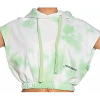 Hinnominate Apple Green Brushed Tie-Dye Sleeveless Hoodie