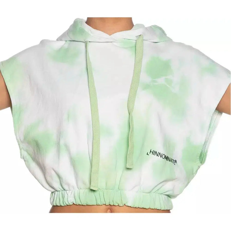 Hinnominate Apple Green Brushed Tie-Dye Sleeveless Hoodie