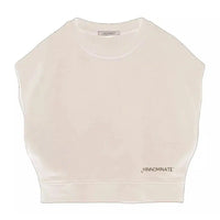 Hinnominate Beige Sleeveless Logo Sweatshirt