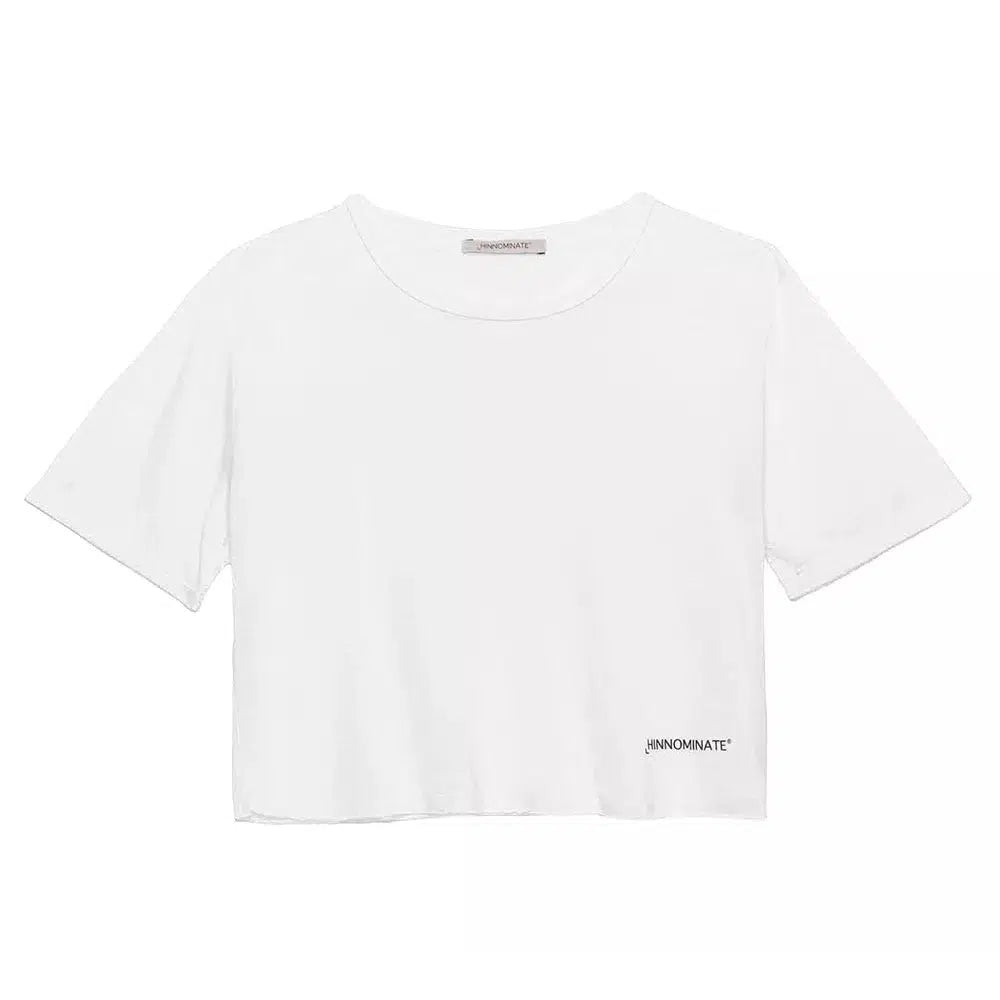 Hinnominate Elegant Raw Cut Modal Tee with Logo Print