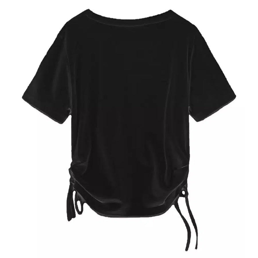 Hinnominate Elegant Gathered Jersey T-Shirt with Laces