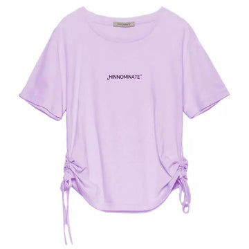 Hinnominate Elegant Gathered Jersey T-Shirt with Laces