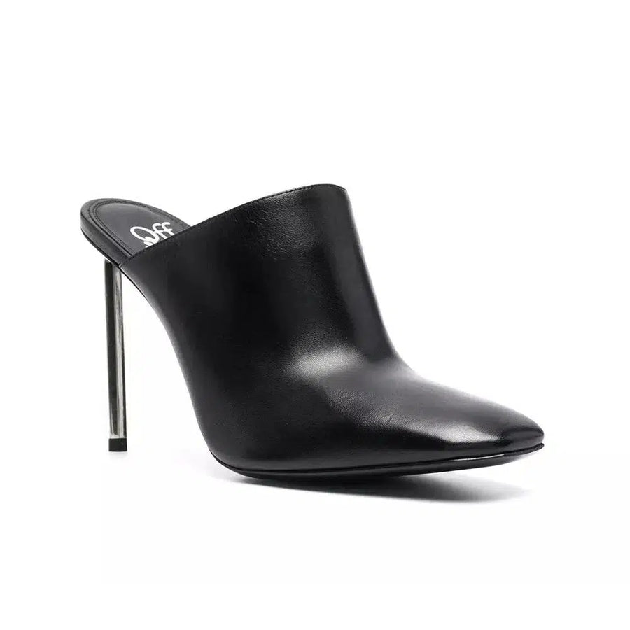 Off-White Chic Squared Toe Calfskin Sabot