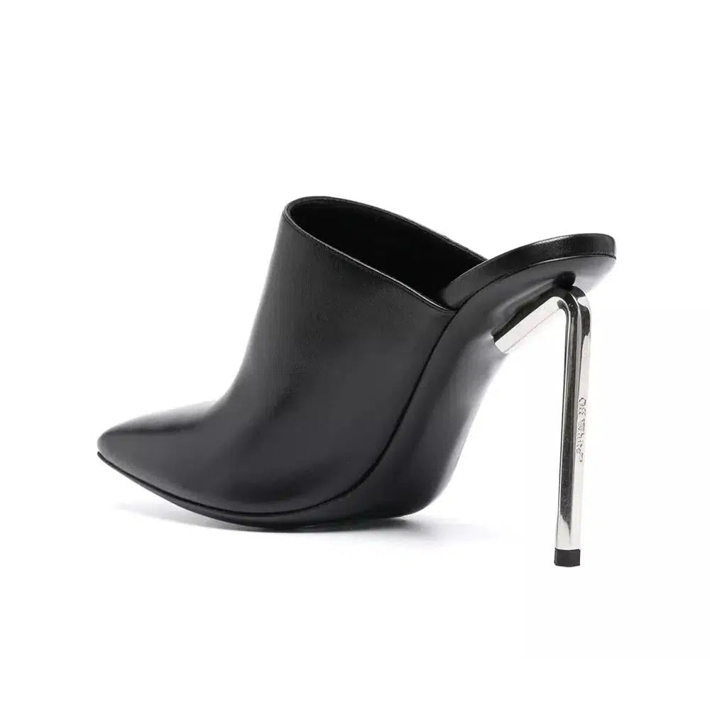 Off-White Chic Squared Toe Calfskin Sabot