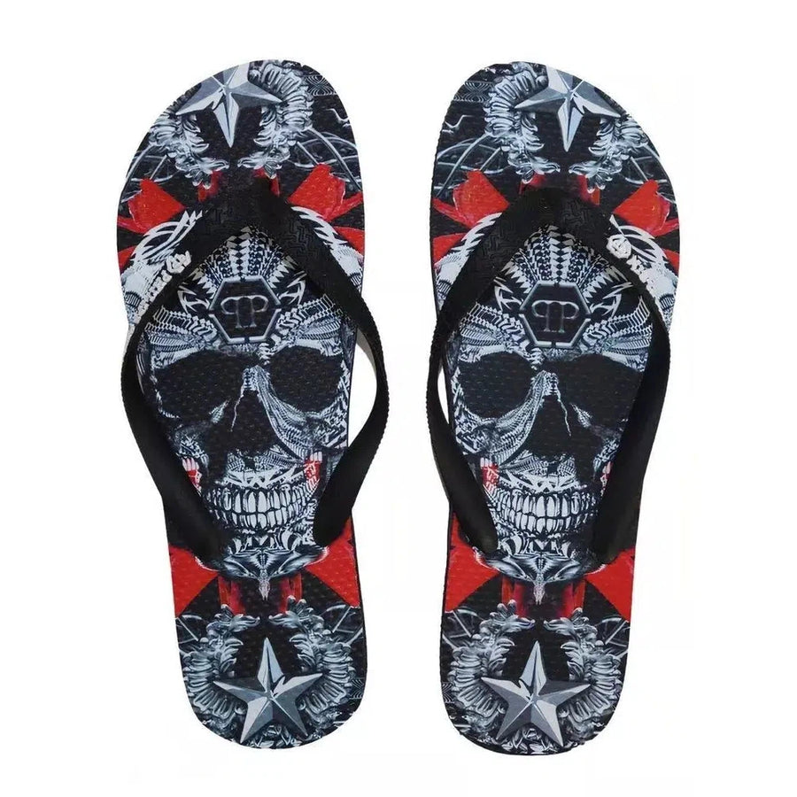 Philipp Plein Multicolor Graphic Flip Flops for Women