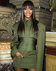 Robe Courte Verte Col Polo Boutonnages Poignets Style Oakland - Paris Deluxe