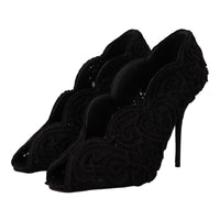 Dolce & Gabbana Elegant Black Lace Stiletto Heels