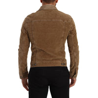 Dolce & Gabbana Elegant Corduroy Logo Jacket