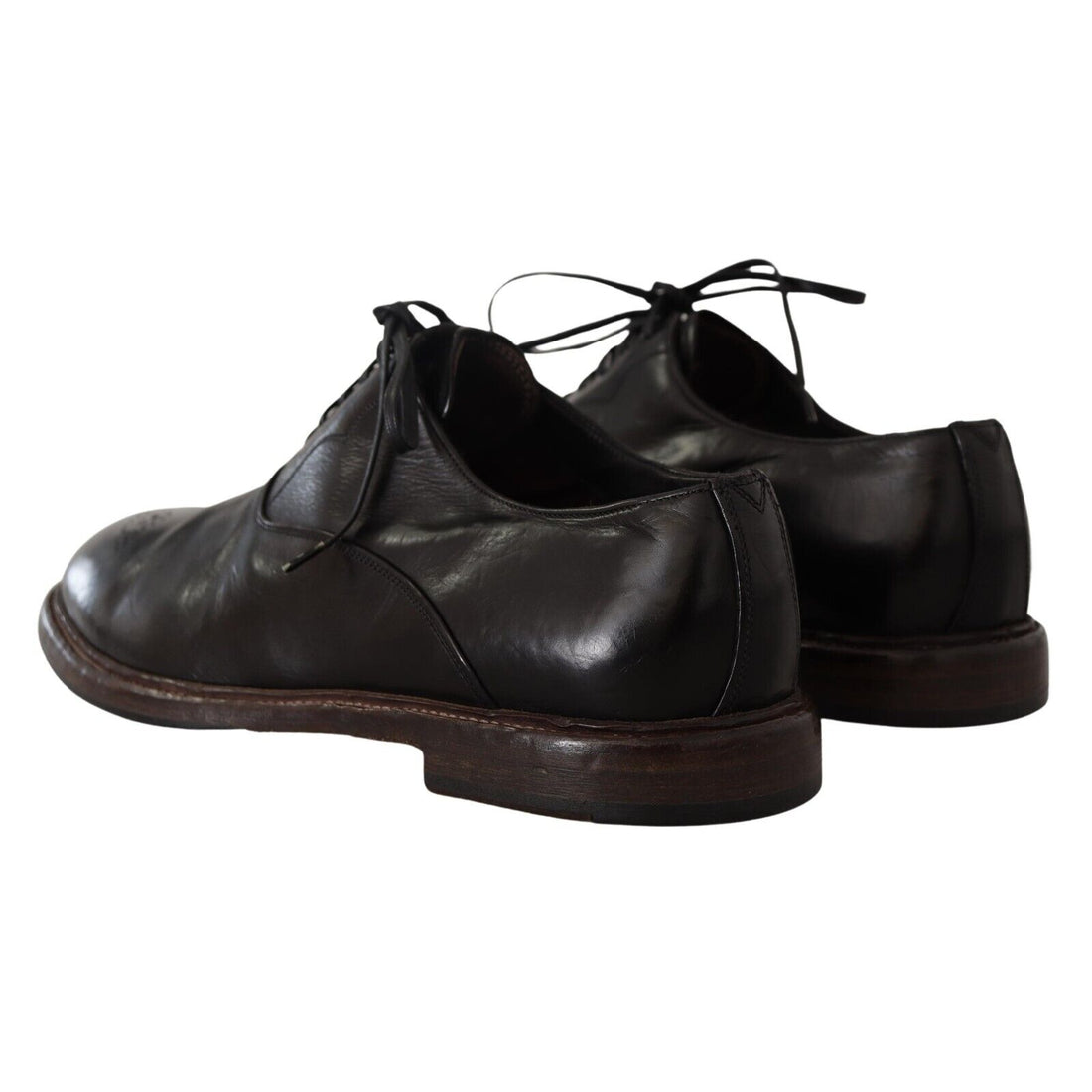 Dolce & Gabbana Elegant Black Leather Derby Formal Shoes