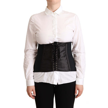 Dolce & Gabbana Chic Black Corset Belt Top