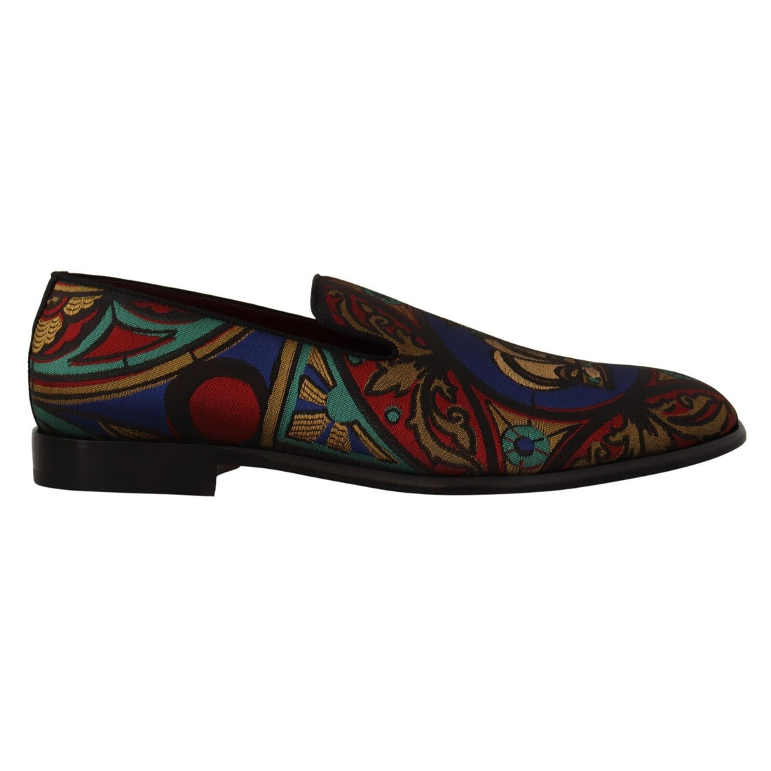 Dolce & Gabbana Multicolor Jacquard Slide-On Loafer Slippers