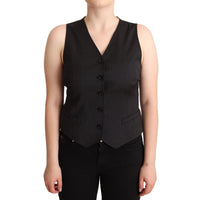 Dolce & Gabbana Elegant Black Wool Blend Waistcoat Vest Top